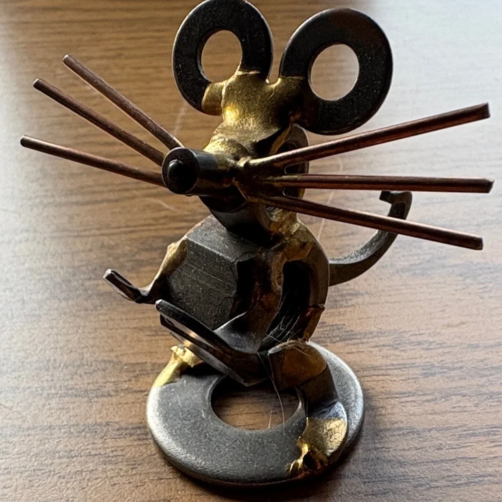 Unique Metal Mouse Figurine